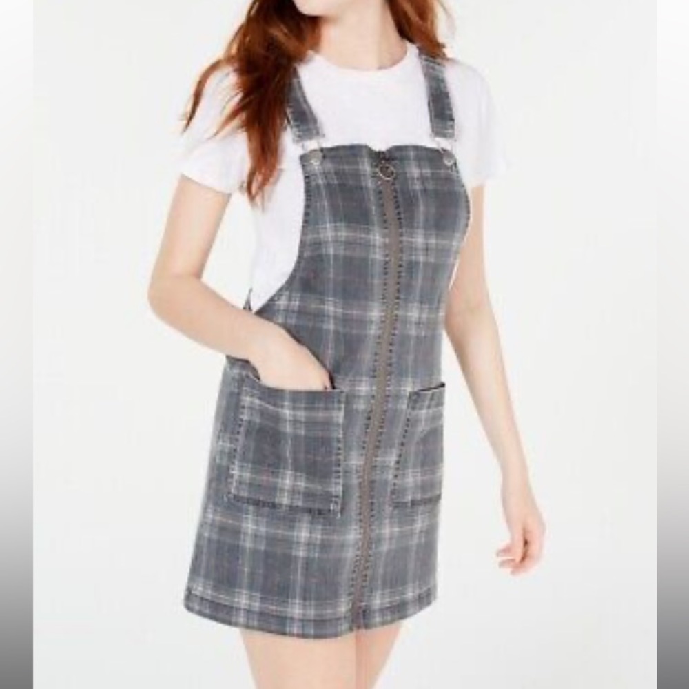 Tinsel Town plaid overall dress -Size Medium